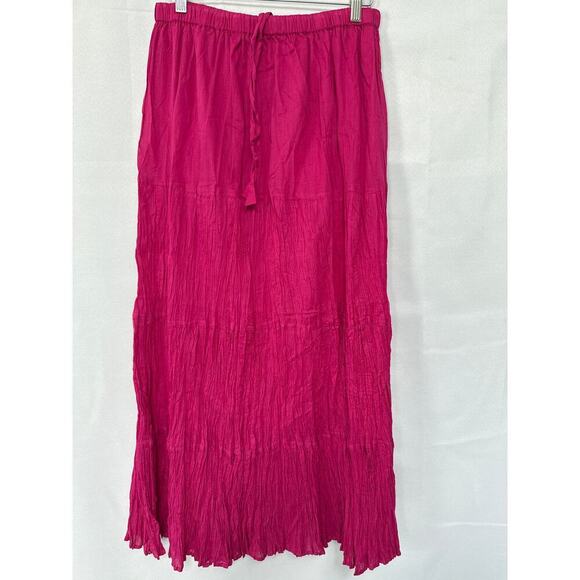 Women’s Le Mieux Studio NWT Pink Cotton Stretchy Maxi Skirt Sz XL - Picture 1 of 4